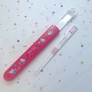 Hello Kitty White Chopsticks with Red Case